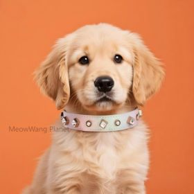 Dog Collar Luxury Gemstone Pet Collar Leash Set Handcrafted Jewel Accented Necklace Style Neck Strap For Small To Medium Dogs Elegant Adjusta