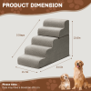 5-Step Dog Stairs Steps for High Bed, Pet Steps for Small Dogs and Cats, Non-Slip Removable Washable Cover Ramp for Indoor Outdoor Car SUV Couch Sofa