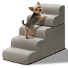 5-Step Dog Stairs Steps for High Bed, Pet Steps for Small Dogs and Cats, Non-Slip Removable Washable Cover Ramp for Indoor Outdoor Car SUV Couch Sofa