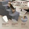 4-Step Dog Stairs Steps for High Bed, Pet Steps for Small Dogs and Cats, Non-Slip Removable Washable Cover Ramp for Indoor Outdoor Car SUV Couch Sofa