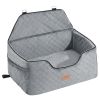 Dog Car Seat, Dog Booster Seat for Car with A Storage Pocket, Pet Car Seat with Clip-On Safety Leash, Sponge Filling
