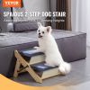 Wooden Pet Steps, Convertible 2-in-1 Dog Stairs and Ramp for Beds, Sofas, and Vehicles, Supports Small to Large Animals up to 110 lbs