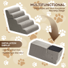 5-Step Dog Stairs Steps for High Bed, Pet Steps for Small Dogs and Cats, Non-Slip Removable Washable Cover Ramp for Indoor Outdoor Car SUV Couch Sofa