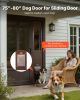 Dog Door for Sliding Glass Door, 75 7/8 to 80 11/16 in Adjustable Height, Aluminum Alloy Frame with Rotating Hinges, Lock Design