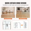 Free Standing Dog Gate, 32" H x 96.5" W Freestanding Pet Gate, 4 Panels Foldable Dog Gate for Wide and Narrow Passageways