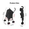 Pet Stroller for Small Dogs with Mesh Ventilation, Lightweight Foldable Design, Cup Holder, Black