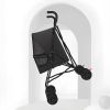 Pet Stroller for Small Dogs with Mesh Ventilation, Lightweight Foldable Design, Cup Holder, Black