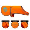Soft shell Waterproof Dog Vest L Size Hi Visibility Reflective Jacket with Light Fleece Lining. Ideal in Cooler Climates. Blaze Orange Fabric Protects