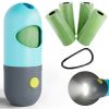Pet Dog Trash Bags Dispenser with LED Flashlight, Poop Bag Holder for Night Walking Jogging Travel Camping