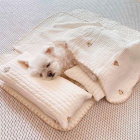 Pet Bedding Set Handmade Premium Quality Cozy 4 Piece Warm Pet Bed Set Ultra Soft Blanket Plush Cushion Non Slip Mat Lightweight Quilt For Cats Small
