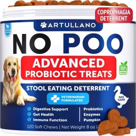 No Poo Chews For Dogs Puppy Coprophagia Stool Eating Deterrent Prevent Dog From Eating Poop Stop Eating Poop Treats With Probiotics & Enzymes Immune