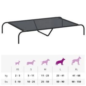 Elevated Dog Bed Black Oxford fabric and powder-coated steel