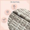 PawHut Elevated Wicker Dog House Indoor Outdoor Raised Rattan Bed Charcoal Grey Removable Cushion