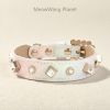 Dog Collar Luxury Gemstone Pet Collar Leash Set Handcrafted Jewel Accented Necklace Style Neck Strap For Small To Medium Dogs Elegant Adjusta