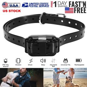 Dog Training Collar Receiver IP67 Waterproof Dog Bark Shock Collar Accessories Adjustable Belt Rechargeable Without Remote Controller