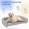 PawHut Dog Sofa Couch Bed with Washable Cushion for Large Dogs, Cats, Gray