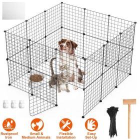 Small Animal Playpen with Door Dog Metal Playpen Small Medium Kitten Puppy Guinea Pig Rabbit Kennel Small Animal Cage Metal Wire Fence For Indoor Outd