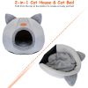Puppy Dog Cave Hut Soft Cozy puppy Dome House w/ Removable Washable Cushion Pillow
