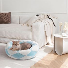 MEWOOFUN Donut Cat Bed For Indoor Cats - Round Washable Plush Pet Bed With Jacquard Shaggy Fabric & Non-Slip Bottom, Calming Small Dog Bed For Puppy &