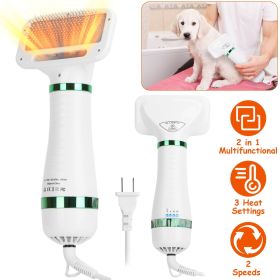 2 In 1 Multifunctional Pet Grooming Hair Dryer Slicker Brush Home Furry Drying Blower Portable Dryer 3 Heat Settings Adjustable Temperature Speed