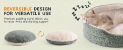 Mewoo Washable Pet Bed For Small Dogs & Cats - 23x23x7 Inch Orthopedic Dog Bed With Non-Slip Bottom, Plush Round Bed For Puppies & Indoor Kittens, Gre
