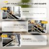 PawHut Dog Ramp Pet Ramp for Bed, Non-Slip Carpet, Top Platform, 74" x 16" x 25", Natural