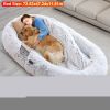 Human Size Dog Bed with Pillow Blanket 72.83x47.24x11.81in Bean Bag Bed Washable Removable Flurry Plush Cover Large Napping Human-Sized Bed For Adults