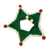 Green Pet Dog Handmade Knitted Collar Dog/Cat/Rabbit Christmas Necklace Holiday Crochet Scarf Bib