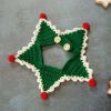 Green Pet Dog Handmade Knitted Collar Dog/Cat/Rabbit Christmas Necklace Holiday Crochet Scarf Bib