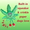 My Name is MJ, Cute Stuffed Parody Marijuana Leaf Dog Toy, Funny Squeaky Weed Toy, Cool Plush Novelty 420 Gift for Puppies & Small