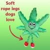 My Name is MJ, Cute Stuffed Parody Marijuana Leaf Dog Toy, Funny Squeaky Weed Toy, Cool Plush Novelty 420 Gift for Puppies & Small