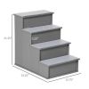 PawHut Pet Stairs Small Dog Steps for Couch Bed with Cushioned Cover Grey