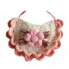 Pink Flower Handmade Crochet Pet Collar Knitted Bib Necklace Cute Lace Dog/Cat Collar/Scarf