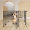 Small Animal Playpen with Door Dog Metal Playpen Small Medium Kitten Puppy Guinea Pig Rabbit Kennel Small Animal Cage Metal Wire Fence For Indoor Outd