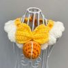 Yellow Handmade Knitted Cat Dog Collar Pet Crochet Silent Bell Scarf Bib Photography Prop Knotbow Necklace