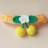 Yellow Pet Odg/Cat Collar Handmade Knitting Necklace Teddy Bichon Cherry Crochet Scarf Bib