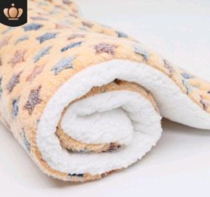 Cute Cat Blankets Dog Pet Mat (Option:: Beige starry sky-S50x30)