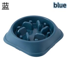 Pet Slow Feeding Bowl Dog Bowl Anti-choke Anti-skid (Option:: Conventional-02 Style Blue)