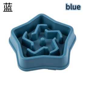 Pet Slow Feeding Bowl Dog Bowl Anti-choke Anti-skid (Option:: Conventional-03 Style Blue)