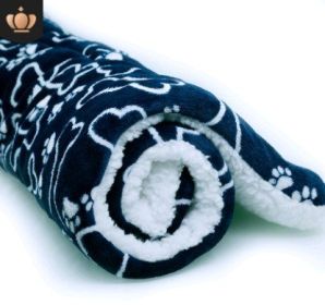 Cute Cat Blankets Dog Pet Mat (Option:: Blue bone-XL100x75)