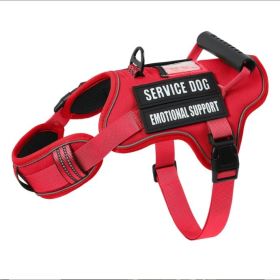 USLOCAL Tactical Service Dog Harness With Control Handle No Pulling Adjustable Reflective Pet Vest Harness Easy Walking Training (Option:: Red-M)