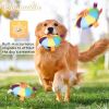 Plush Pet Dog Flying Discs Chew Toys, InteractiveTug Of War Dog Toys With Bells Inside,TurntablePattern Washable Bite-Resistant Pet Toys ForDogs