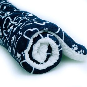 Cute Cat Blankets Dog Pet Mat (Option:: Blue bone-M55x45)