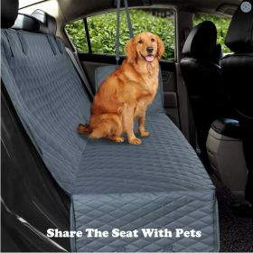 Pet Car Seat Cover Waterproof Durable Pet Hammock Car Rear Seat Cover (Option:: Gray-L)