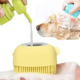 Bathroom Puppy Big Dog Bath Massage Gloves Brush Soft Safety Silicone Pet Accessories for Dogs Tools Mascotas Products (color: Yellow, Size: 8.5x7.9x5.5cm)