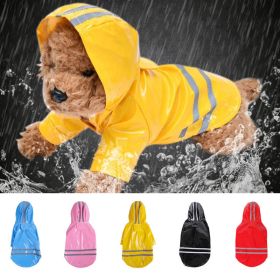 S-XL Pets Dog Raincoat Reflective Strip Dog RainCoat Waterproof Jackets Outdoor Breathable Clothes For Puppies (color: Yellow, Size: XL)