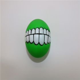 Pet Squeaky Ball Interactive Dog Chewing Toy with Funny Large Teeth Design for Aggressive Chewers Toy (color: Green)