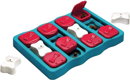 Pet Puzzle Treat Toy Interactive Food Dispenser Toy Slow Feeder Iq Game Dog Smart Training Toy (color: Red)