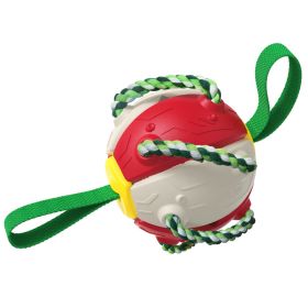 Dog Soccer Ball Interactive Pet Toys Foldable Ball Molar Toy Outdoor Training Ball for Puppy Dog Chew Dog Accessories (color: White)