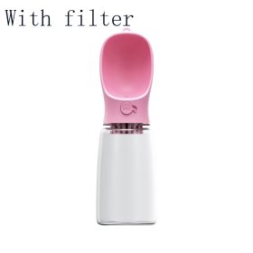 Pet Water Cup Outdoor Portable Water Bottle (color: Pink With filter, style: 550ML)